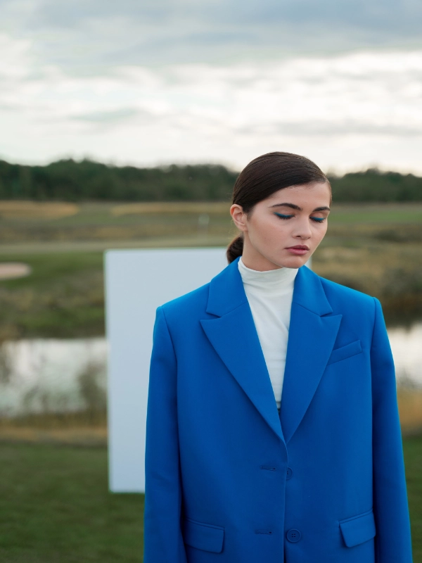 Blazer bleu cobalt femme